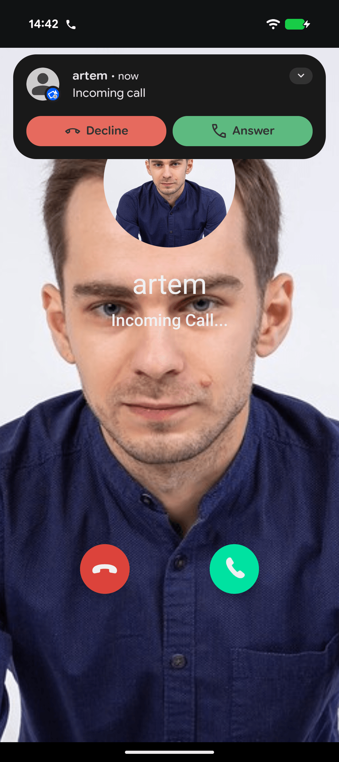 Android preview of the Firebase push notification