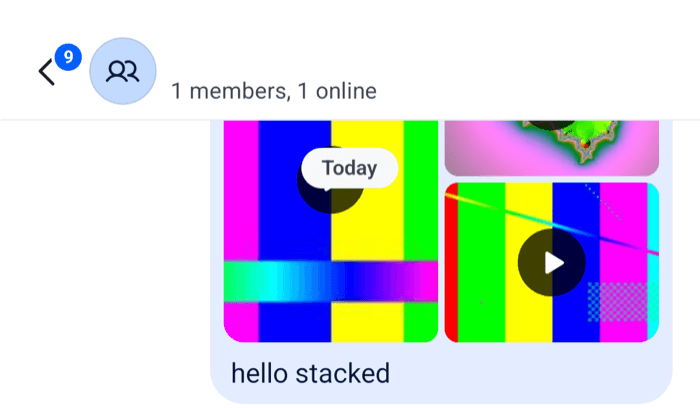 A channel header with a back button, an unread badge, the channel name and member counts on Android
