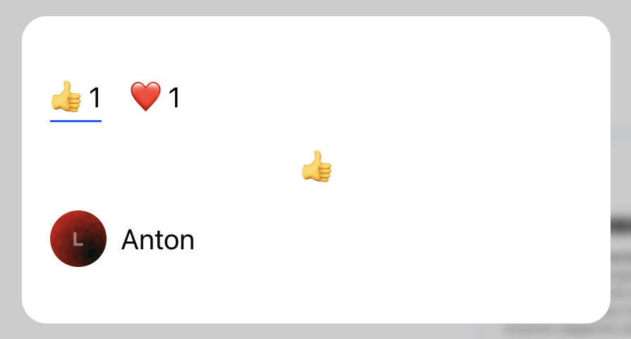 Default UI of ReactionsListModal