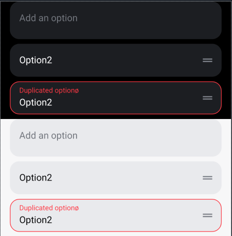 Poll Option List