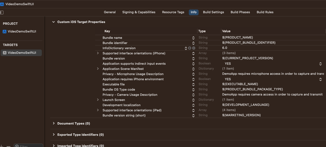 Xcode Permission configuration