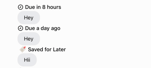 Message Reminder Header