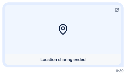 An ended live location card