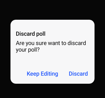 Poll Creation Discard Dialog