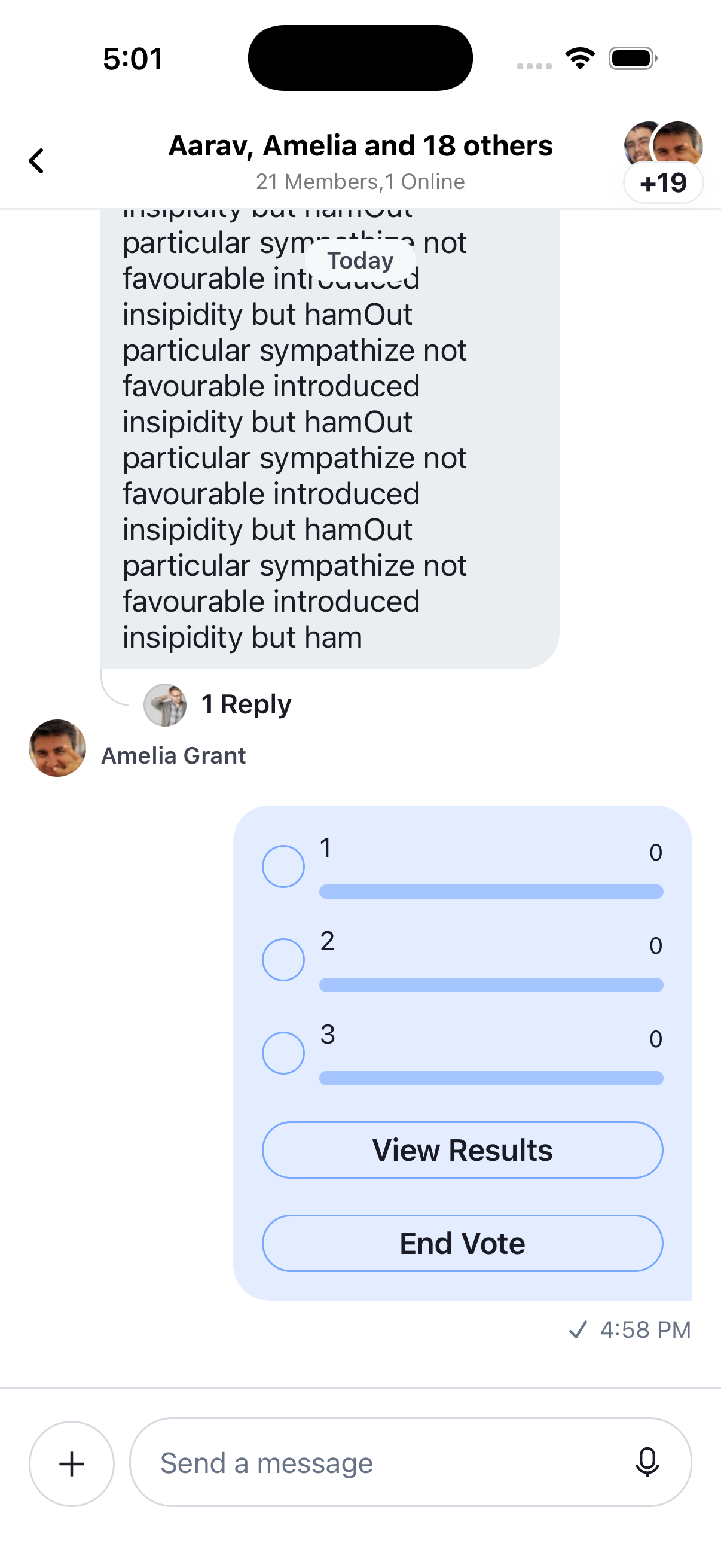 Poll with custom buttons and hidden header