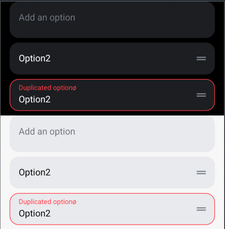 Poll Option List