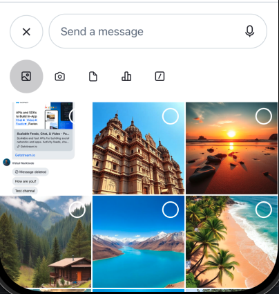 Poll button in attachment picker