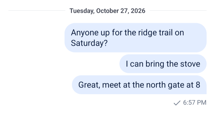 Date separators with a line, the weekday and the full date on Android