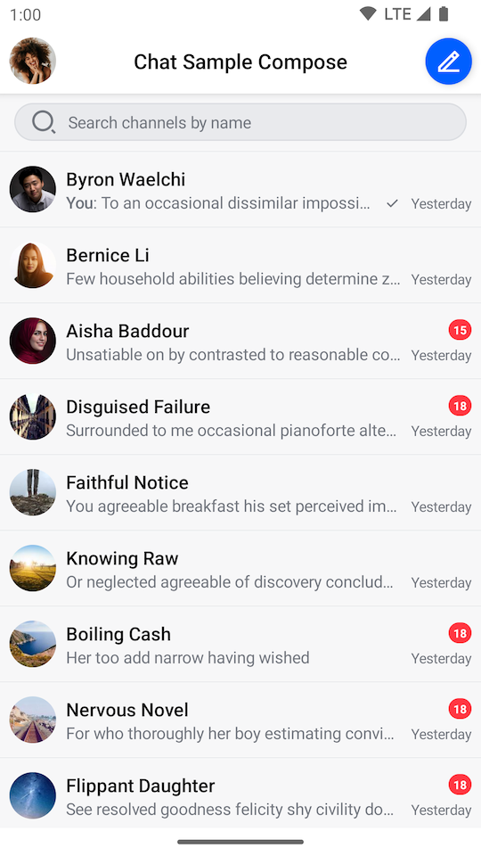 The ChannelsScreen Component