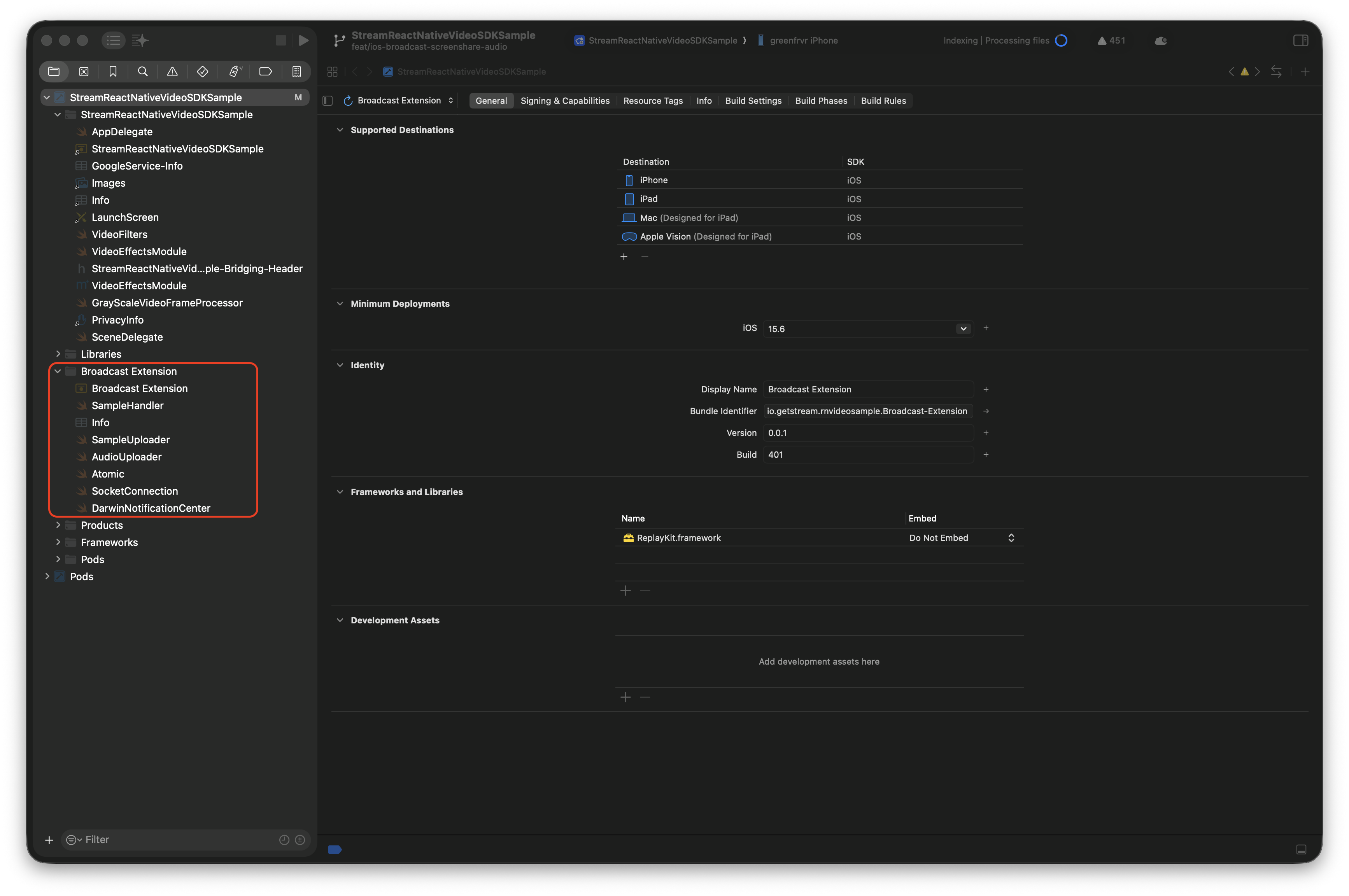 Preview of files inside the broadcast upload extension target