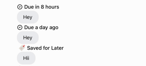 Message Reminder Header