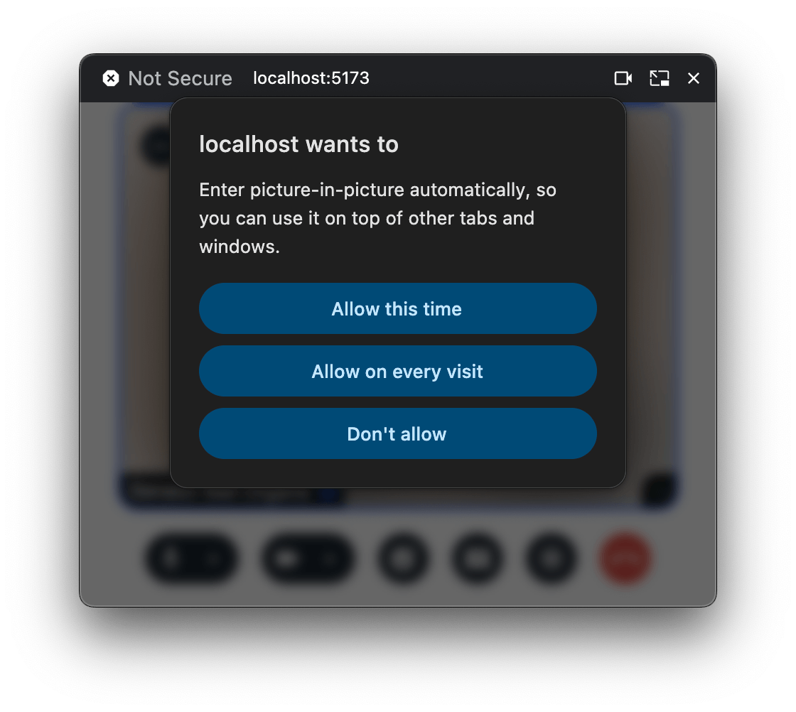 Automatic picture-in-picture permission prompt