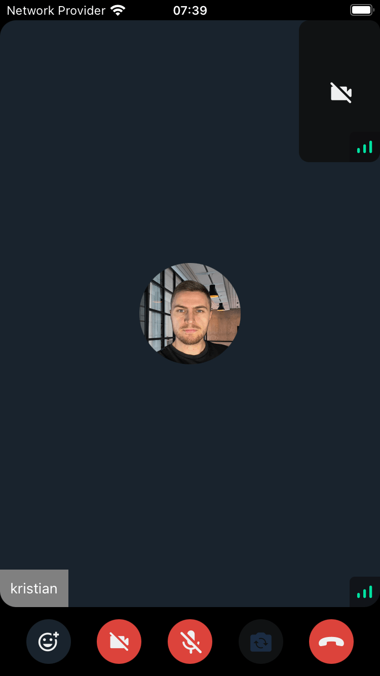 Preview of the Custom Participant Label component