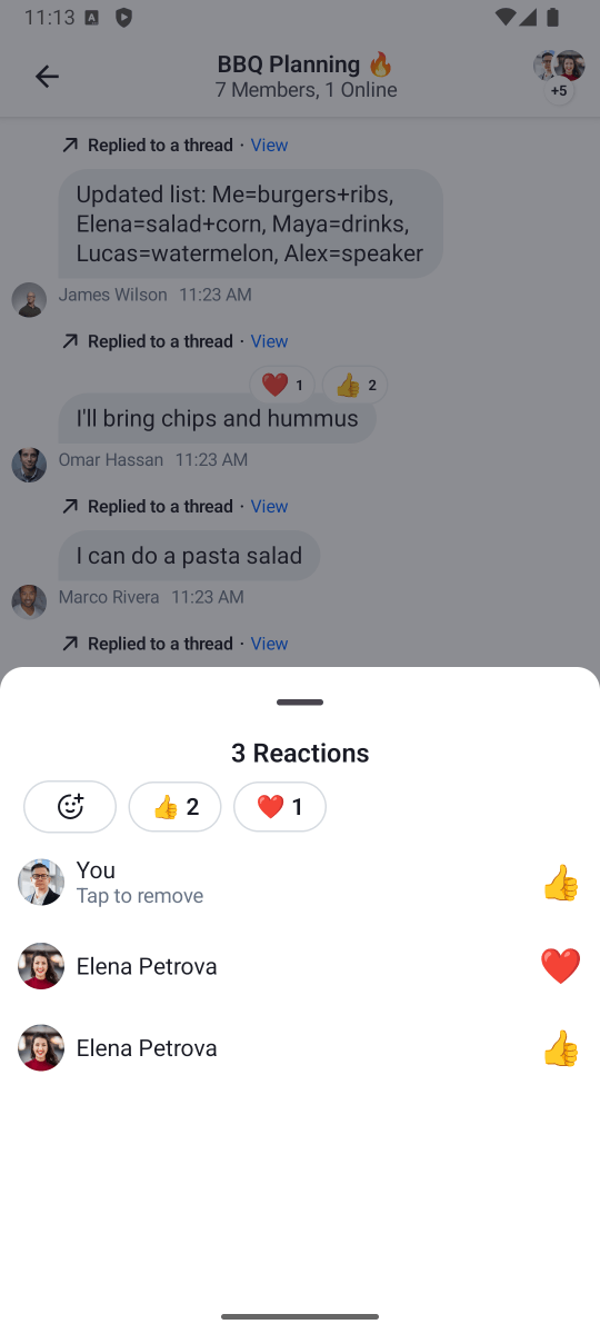 Default ReactionsMenu component