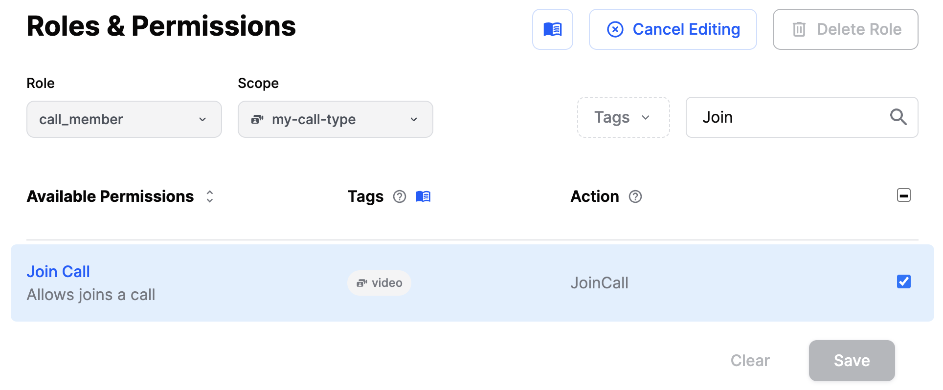 Grant JoinCall for call_member role