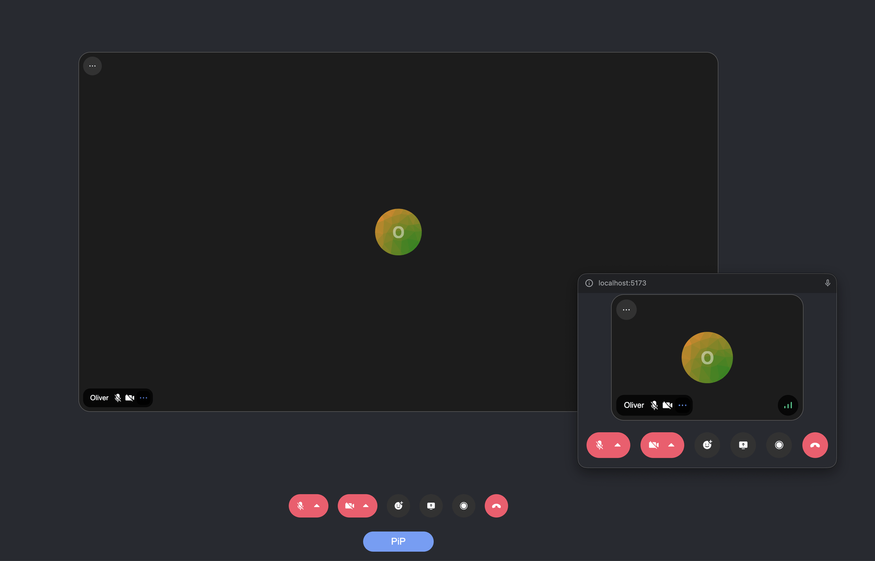Call UI rendered in PiP window