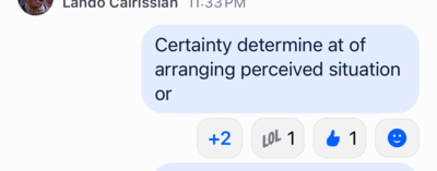 Screenshot of the custom bottom reactions.
