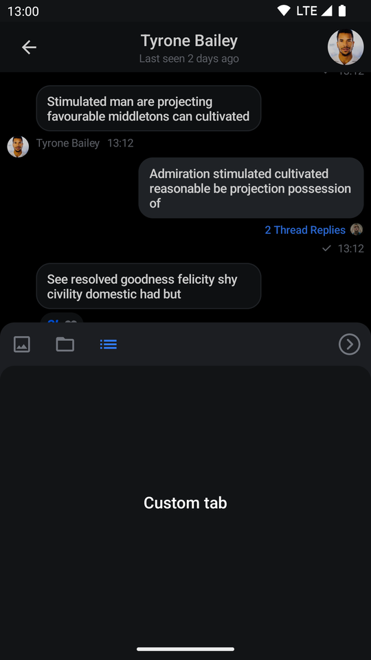 The AttachmentsPicker Tabs Dark