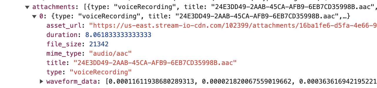 Image of the voice recording payload
