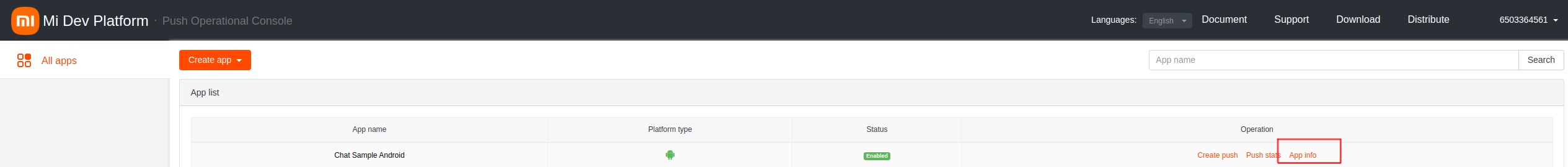 Locating your Xiaomi App