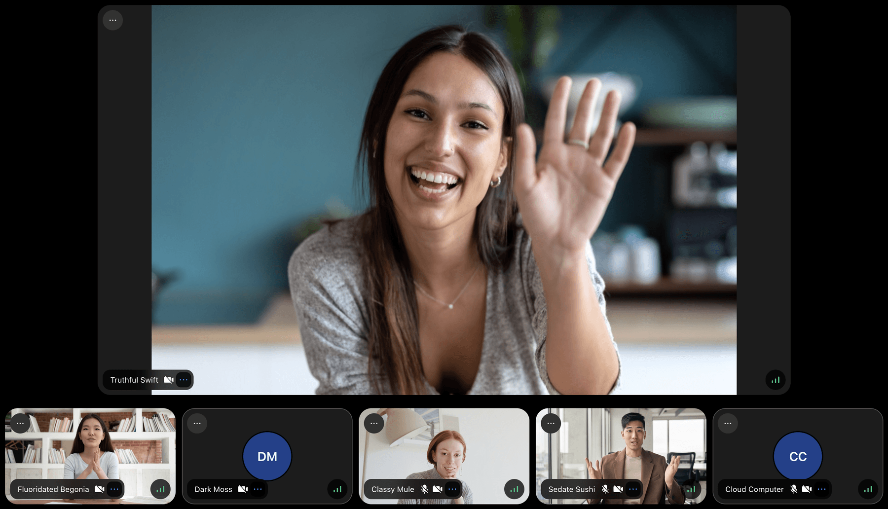 Preview of the SpeakerLayout component.