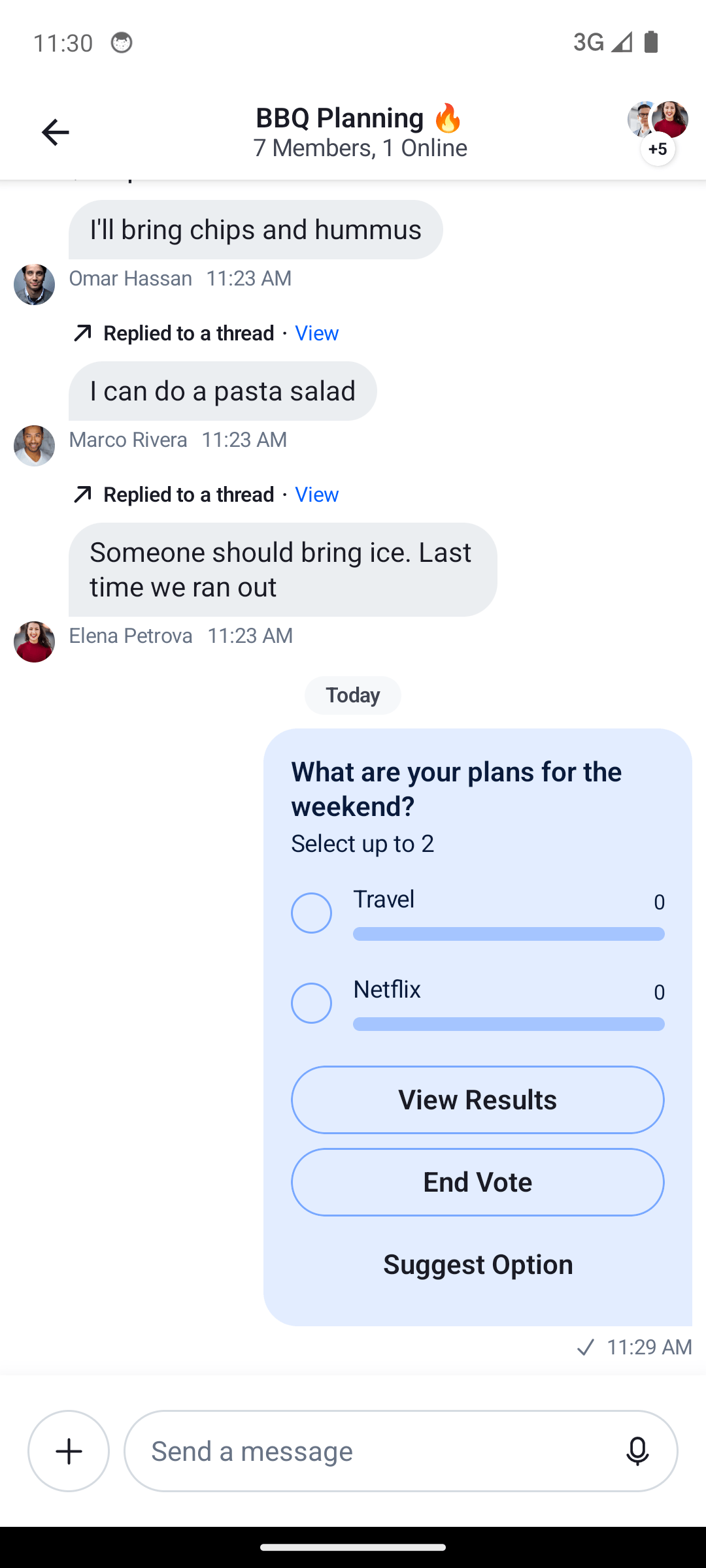Poll Message Content
