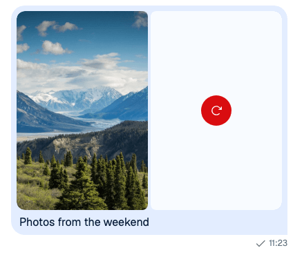 An image gallery with one image that failed to load