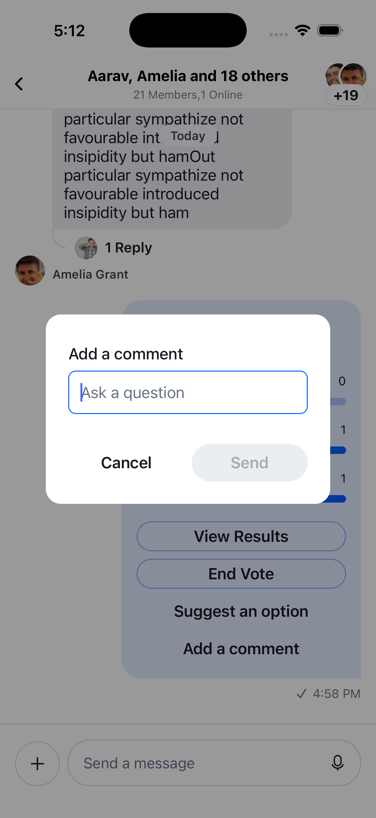 Adding a comment to a poll