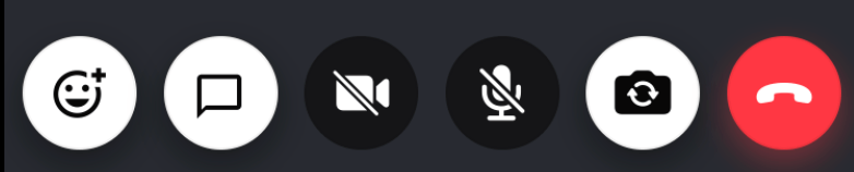 Preview of the call controls with chat button