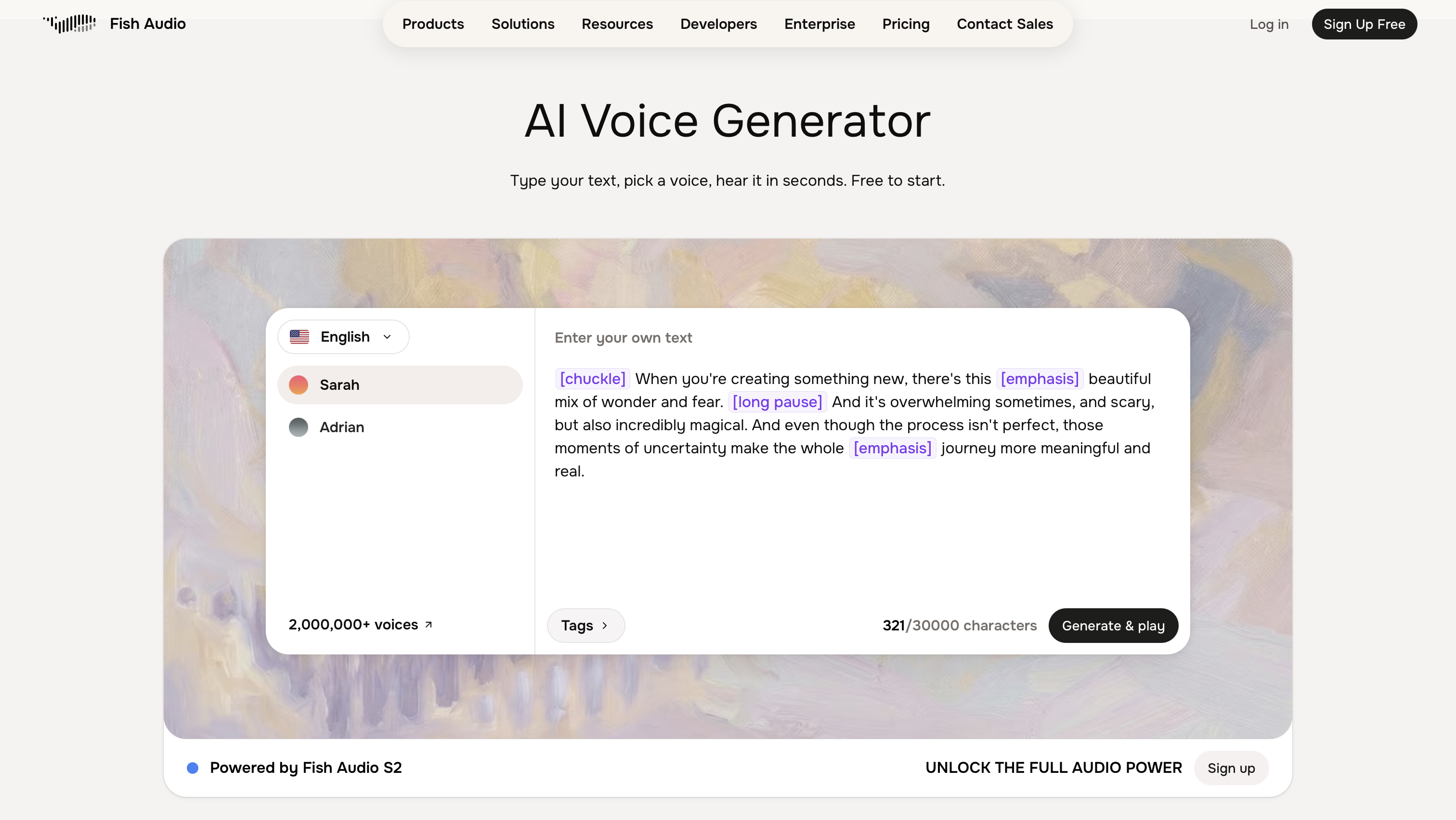 Fish Audio AI Voice Generator