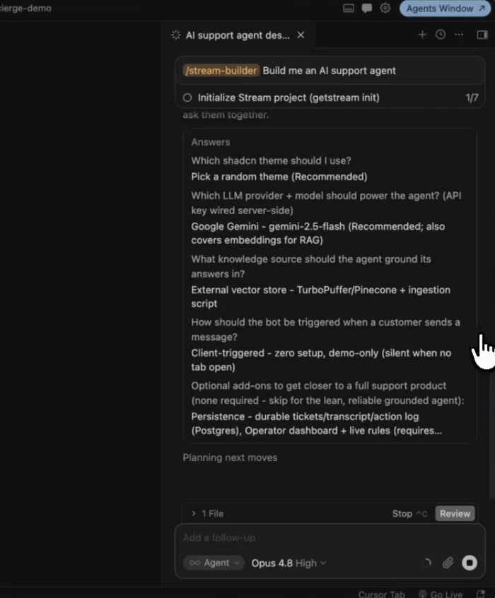 The skill scaffolding the AI support concierge project