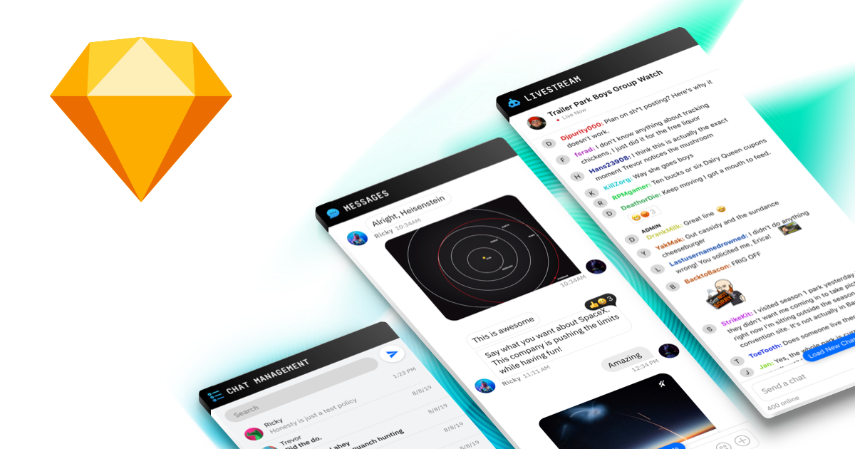 Chat ui kit messaging interface design