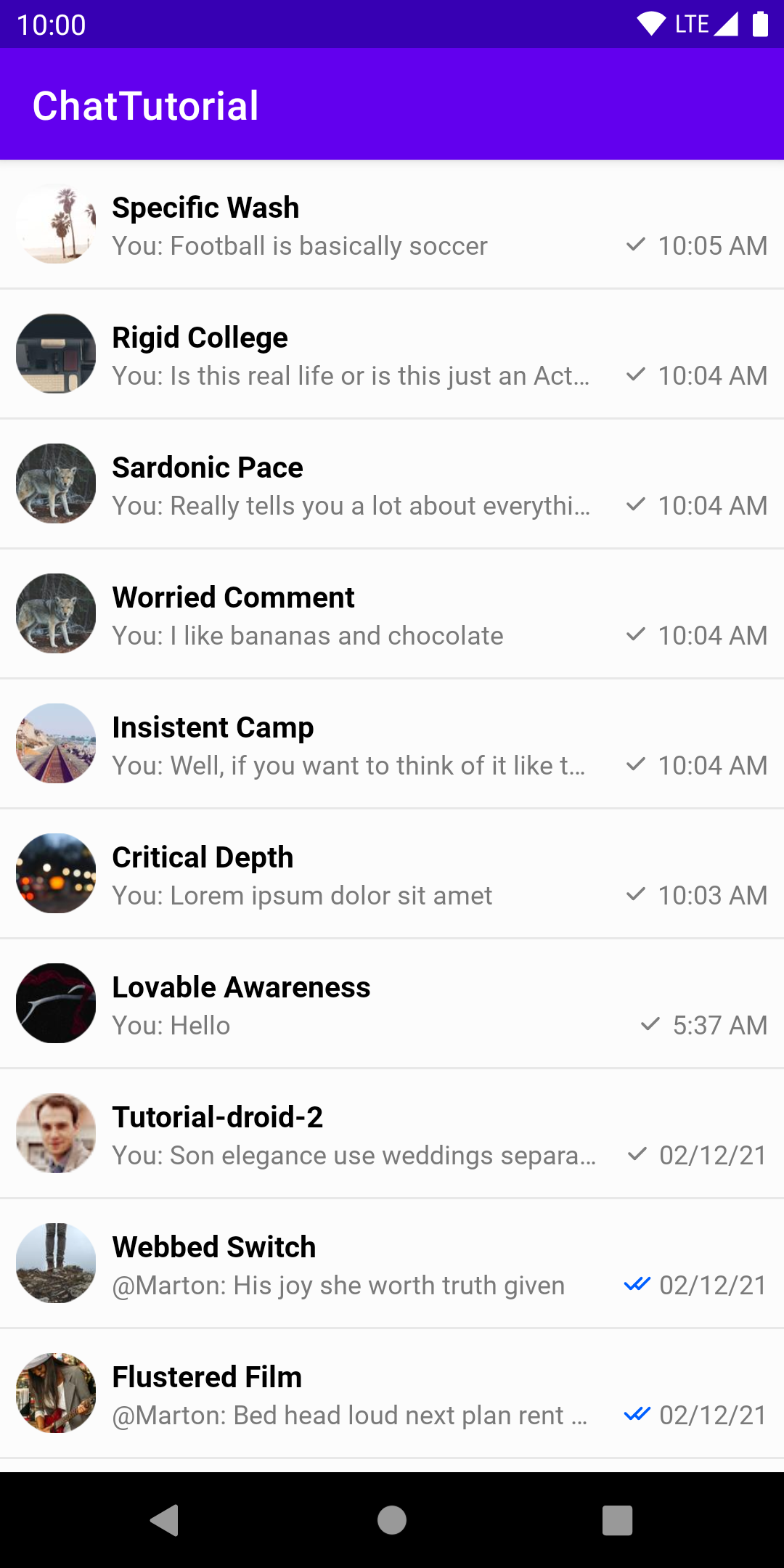 Channel List Chat interface for Java / Kotlin on Android