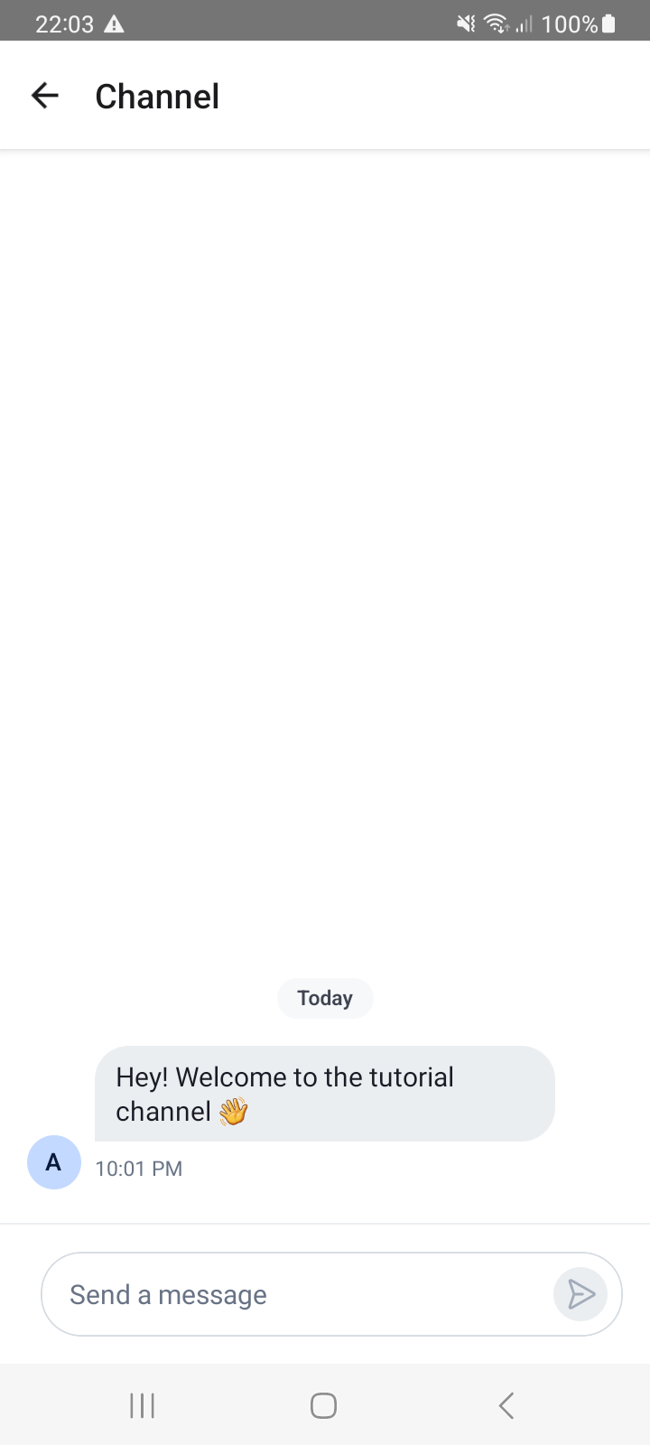 Channel screen on Android