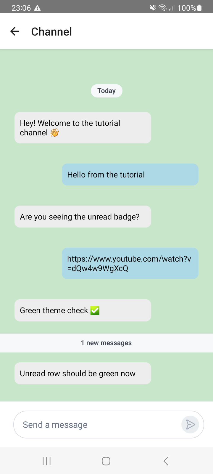 Custom message UI on Android