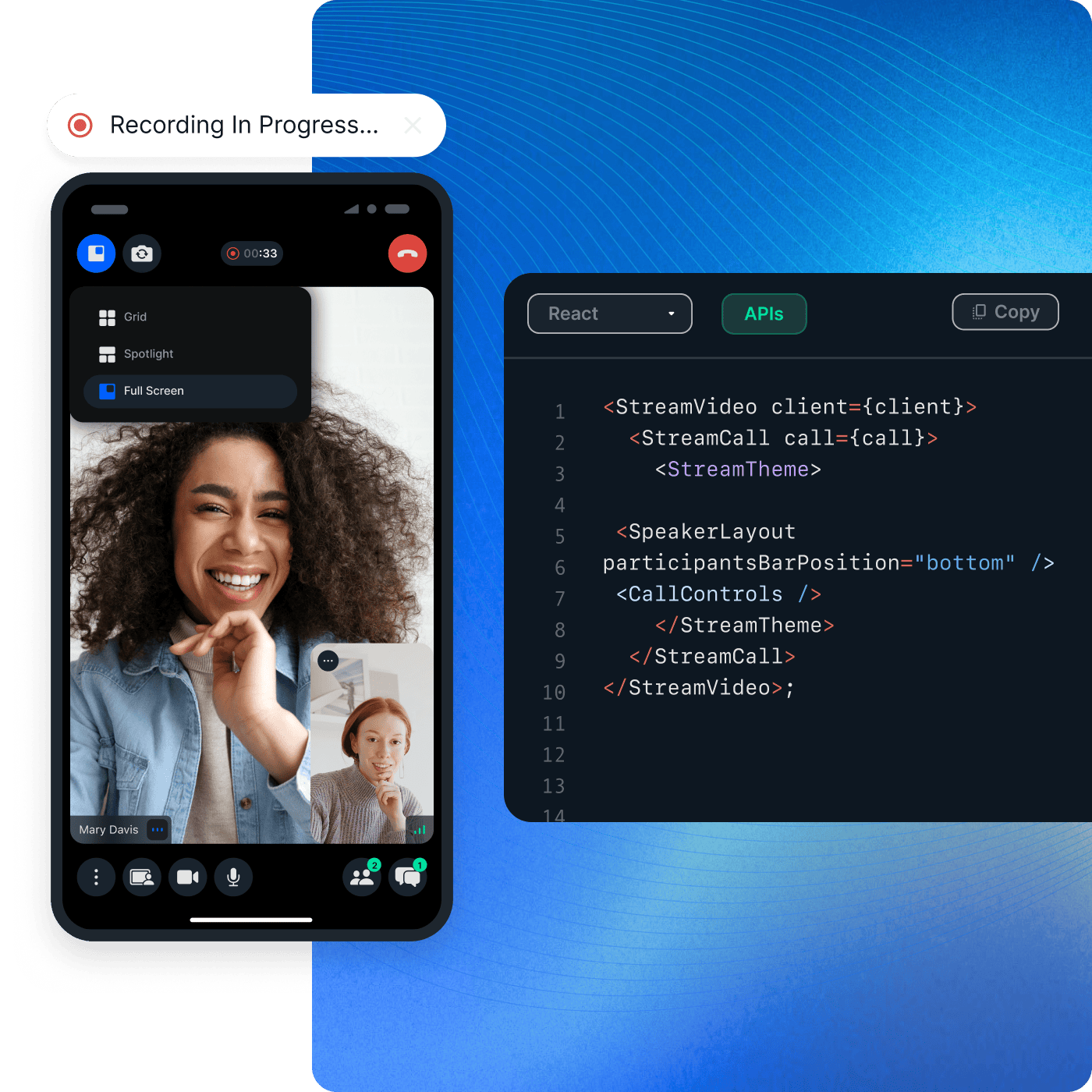 example of video sdk mockup