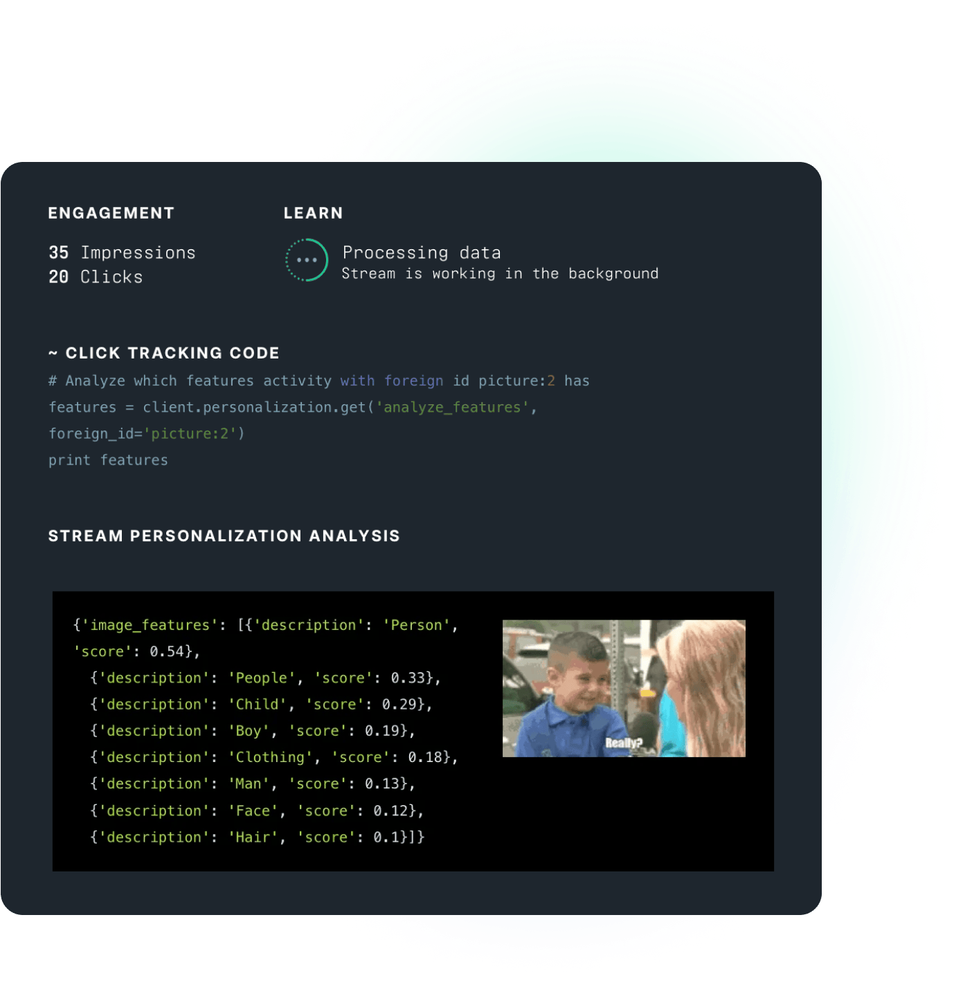 example of feeds api data processing and personalization