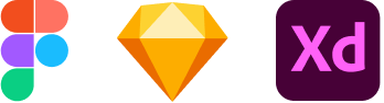 figma, sketch and xd logos