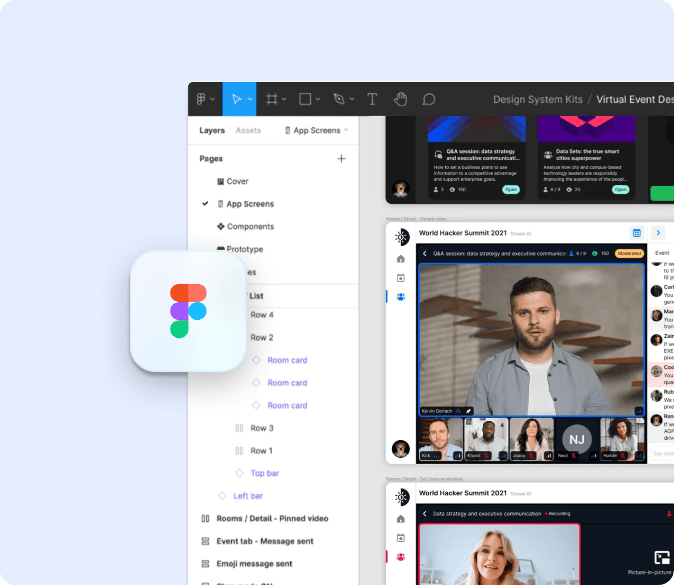 An image showing a Figma Chat UI Kit file