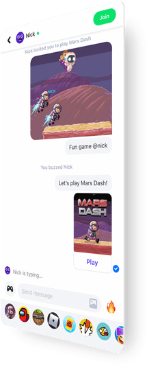 Game invite via a chat message