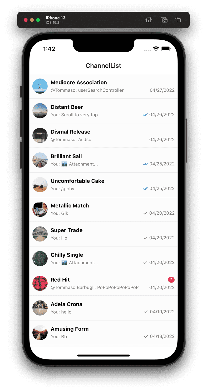 React native chat app