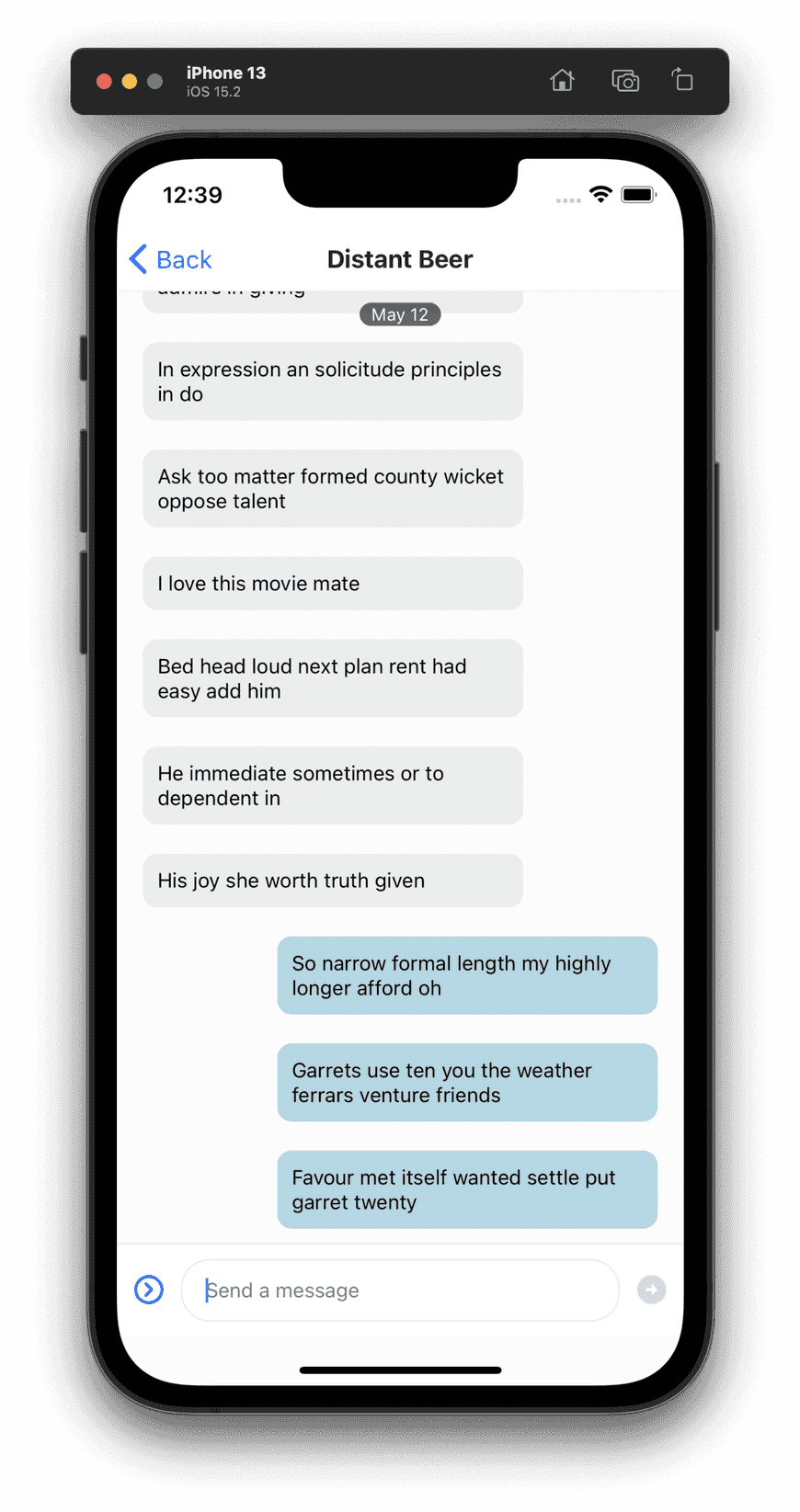 Customizing In-Experience Text Chat