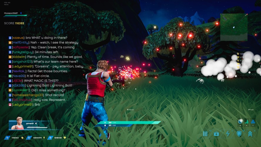 Example of in-game chat within first-person shooter style game made with the Stream API