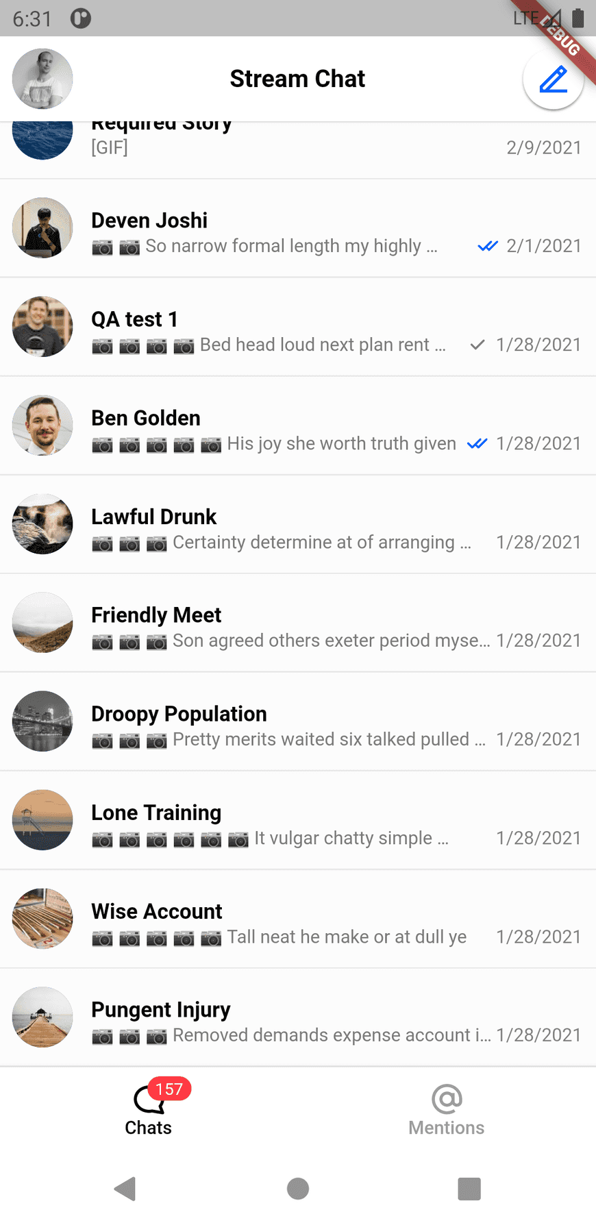 Chat List Screen