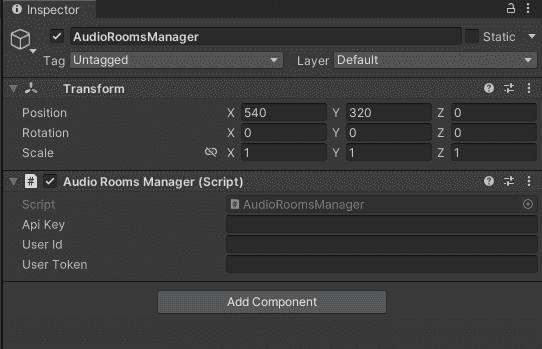GameObject with attached AudioRoomsManager.cs script
