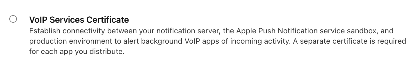 Screenshot shows the creation of a VoIP certificate