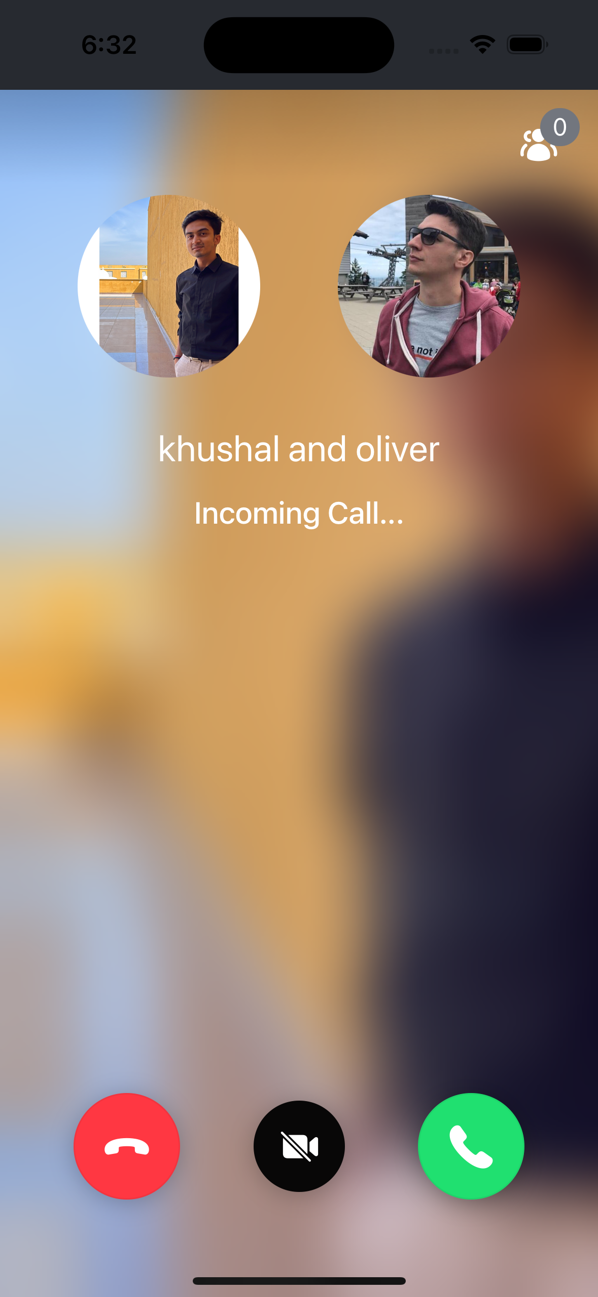 Preview of the IncomingCall component.