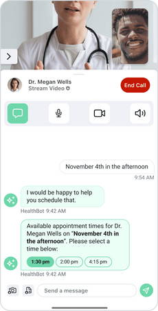 Example of healthbot assistant scheduler